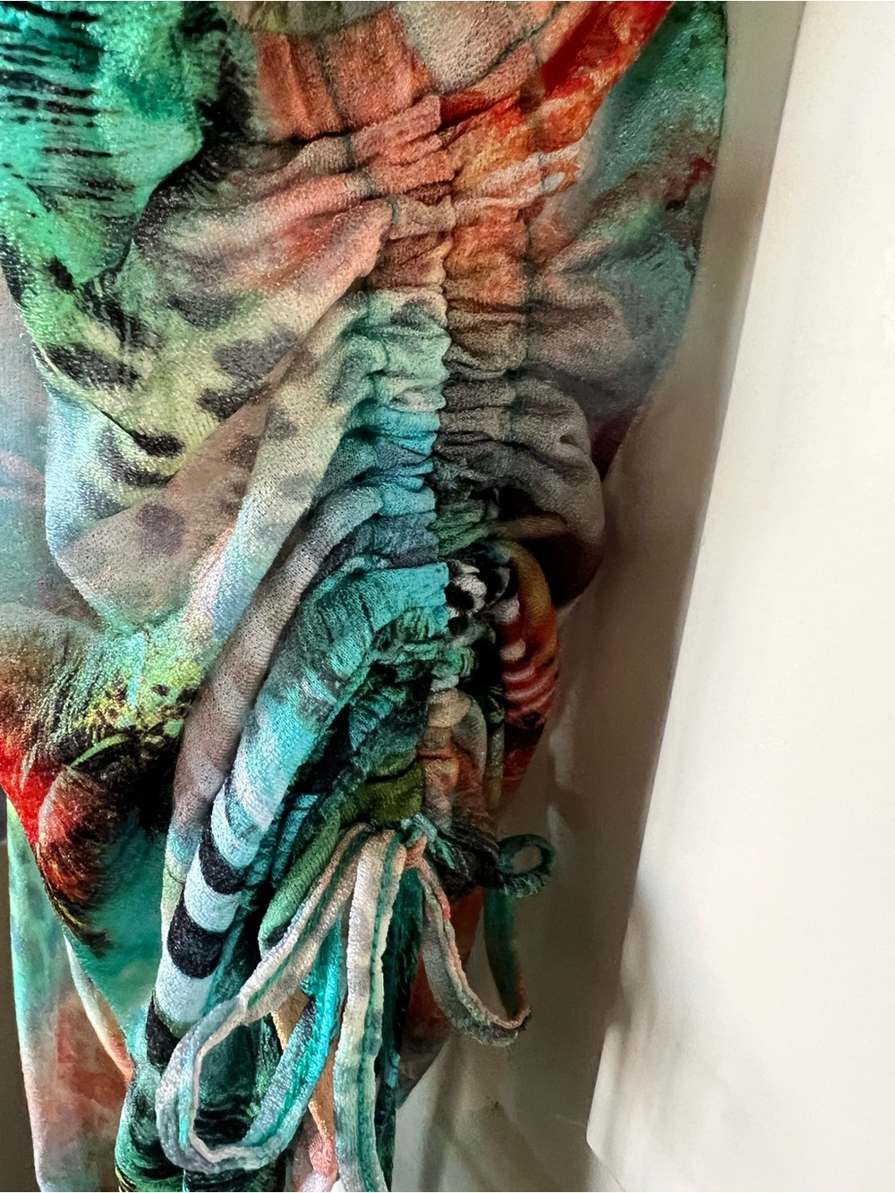 Luli Fama Miami Nice Tropical Jungle Print T-Back CoverUp Dress Size Medium - Picture 11 of 14